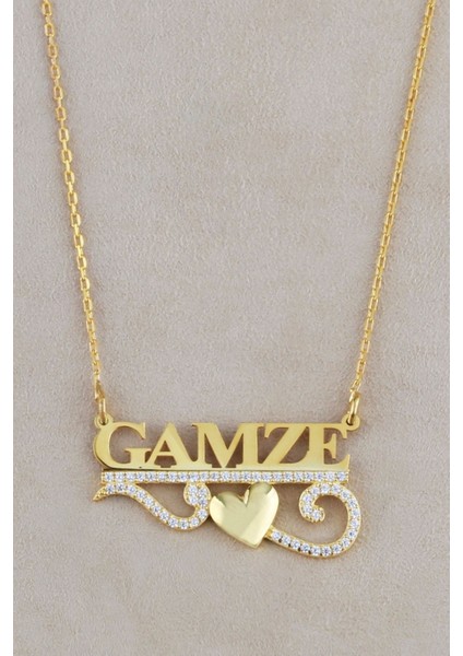 925 Ayar Gümüş Kalpli Isimli Kolye modelleri