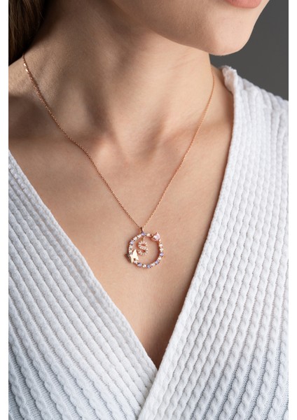 925 Ayar Gümüş Kelebekli Harf Kolye