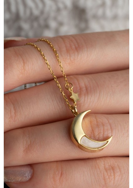 925 Ayar Gümüş Yıldızlı Hilal Kolye fiyatları