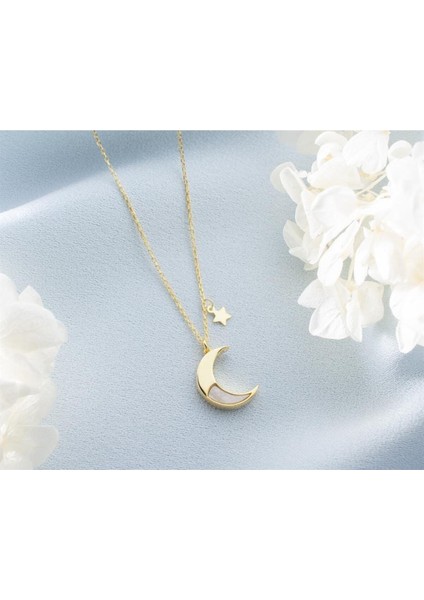 925 Ayar Gümüş Yıldızlı Hilal Kolye modelleri