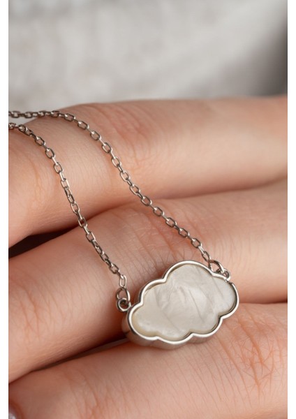 925 Ayar Gümüş Sedefli Bulut Kolye fiyatları