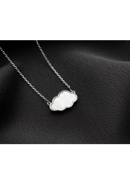 925 Ayar Gümüş Sedefli Bulut Kolye fırsatları