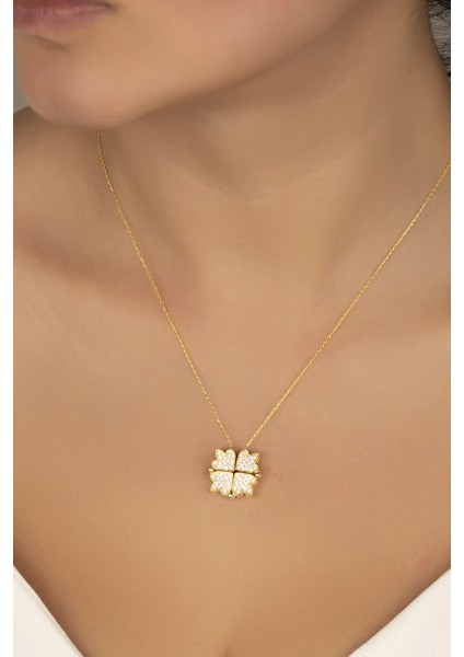 925 Ayar Gümüş Gold Mıknatıslı Kolye modelleri