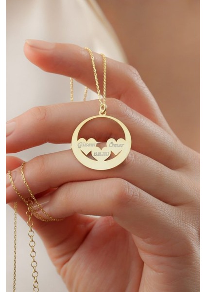 925 Ayar Gümüş Kişiye Özel Isimli Kalp Kolye