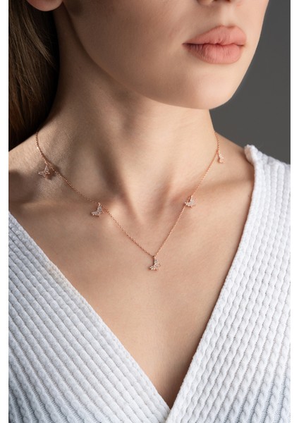 925 Ayar Gümüş Kelebekli Şans Kolyesi