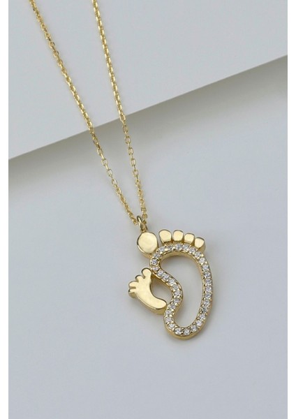 925 Ayar Gold Ayakizi Gümüş Kolye