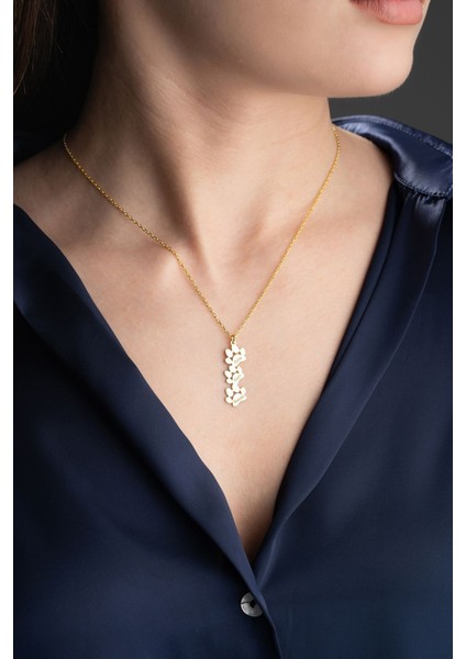 925 Ayar Gümüş Gold Isimli Pati Kolye