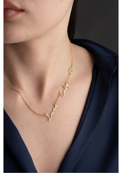 925 Ayar Gümüş Gold Isimli Pati Kolye fiyatları