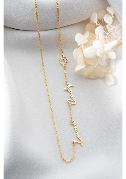 925 Ayar Gümüş Gold Isimli Pati Kolye fırsatları