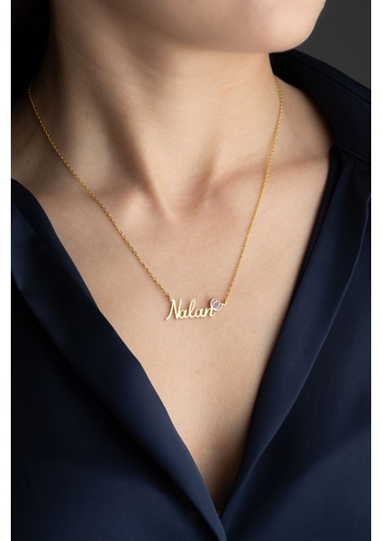 925 Ayar Gümüş Isimli Lale Kolye