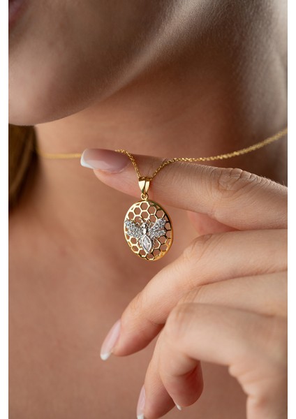 925 Ayar Gümüş Petekli Arı Kolye fiyatları