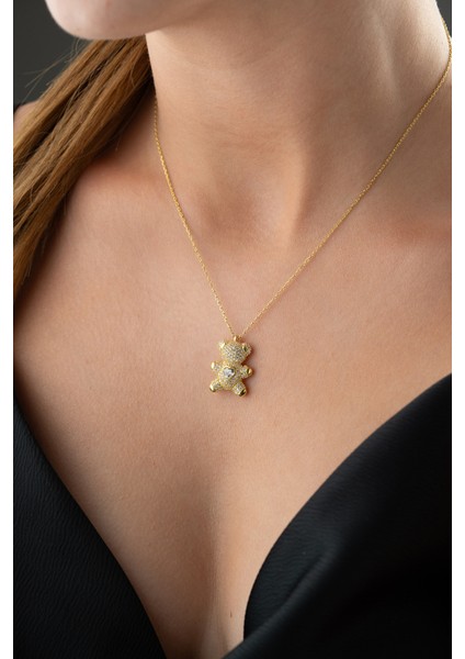 925 Ayar Gümüş Ayıcık Kolye