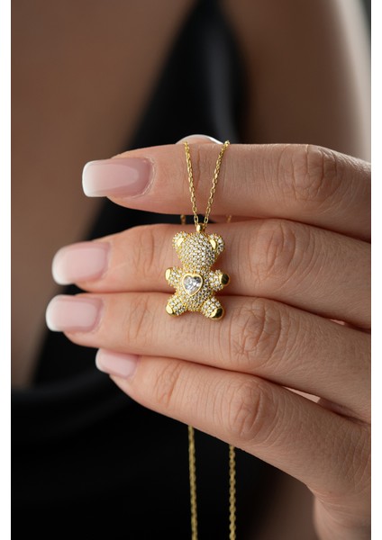 925 Ayar Gümüş Ayıcık Kolye modelleri