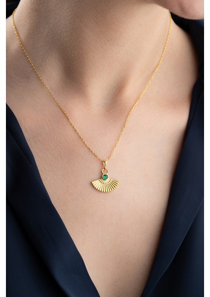 925 Ayar Gümüş Yelpaze Model Kolye