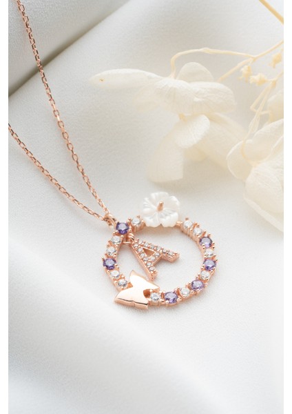 925 Ayar Gümüş Rose Harfli Kelebek Kolye fırsatları