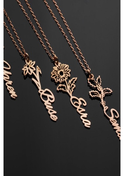 925 Ayar Gümüş Ocak Ayı Doğum Çiçeği Kardelen Isimli Kolye fiyatları