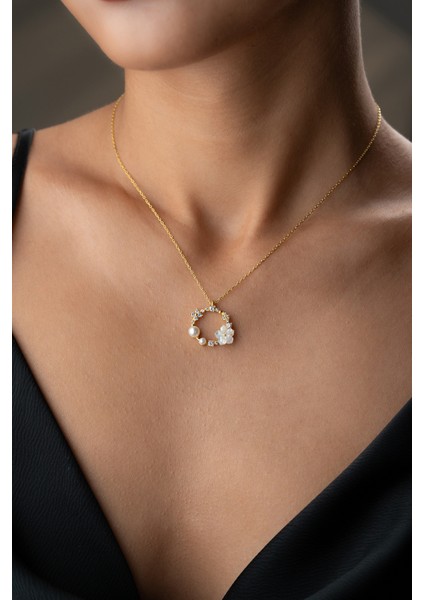 925 Ayar Gümüş Manolya Çiçeği Kolye