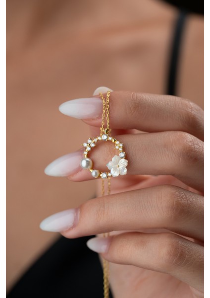 925 Ayar Gümüş Manolya Çiçeği Kolye modelleri