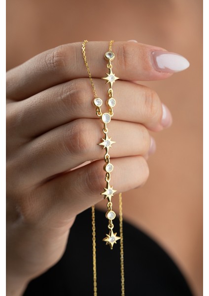 925 Ayar Gümüş Kayan Kutupyıldızı Kolye