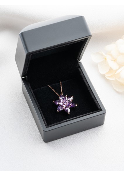 925 Ayar Gümüş Mor Renkli Lotus Kolye fiyatları