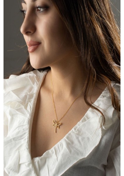 925 Ayar Gümüş Renkli Taşlı Yusufçuk Kolye modelleri