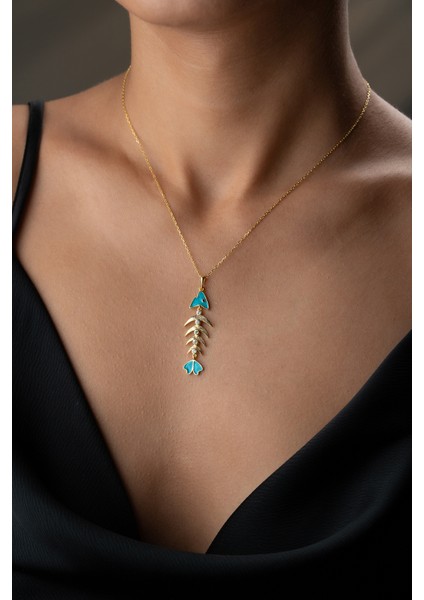 925 Ayar Gümüş Balık Kolye