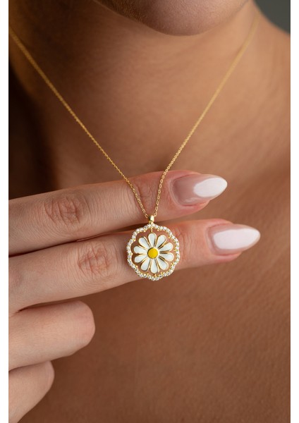 925 Ayar Gümüş Dönen Papatya Kolye fiyatları