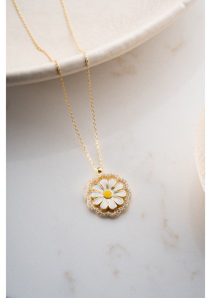 925 Ayar Gümüş Dönen Papatya Kolye fırsatları