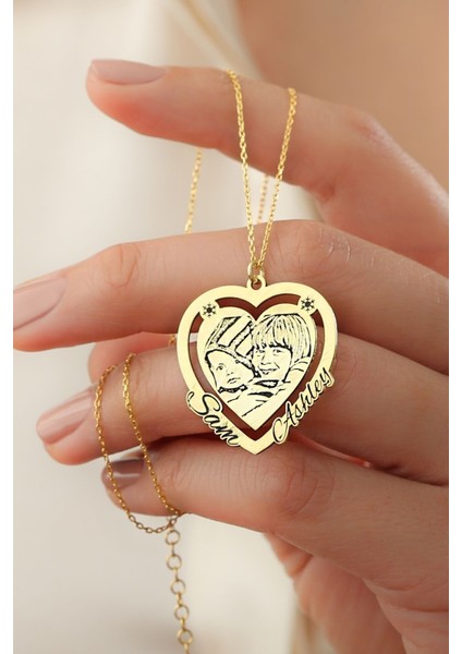 925 Ayar Gümüş Kişiye Özel Resimli Kolye