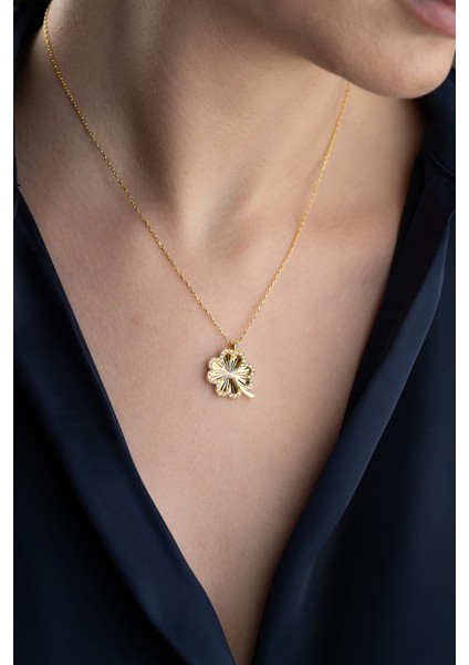 925 Ayar Yonca Kolye