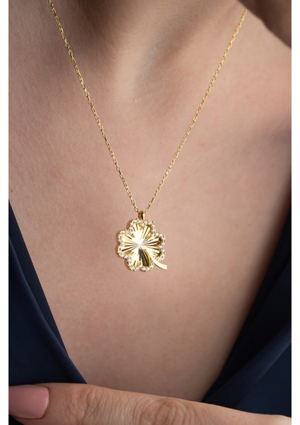 925 Ayar Yonca Kolye modelleri