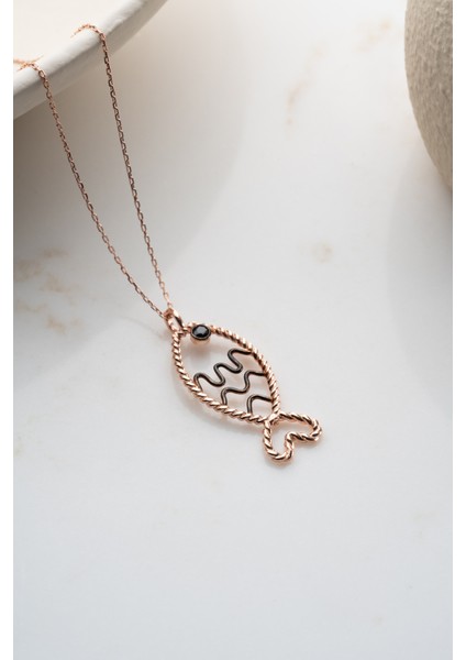 925 Ayar Gümüş Rose Balık Kolye indirimleri