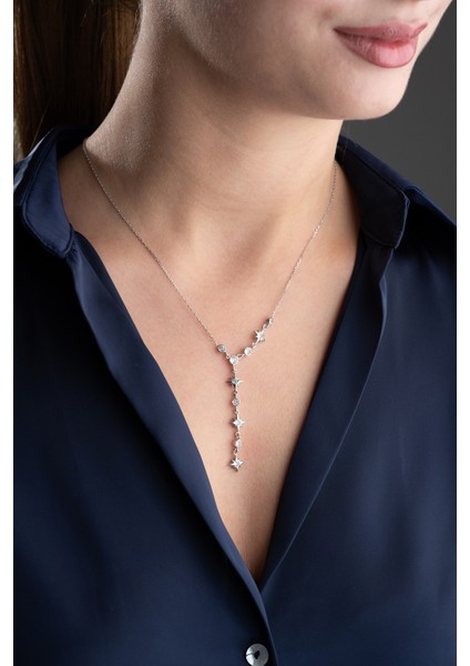 925 Ayar Gümüş Akışlı Kutup Yıldızı Kolye modelleri