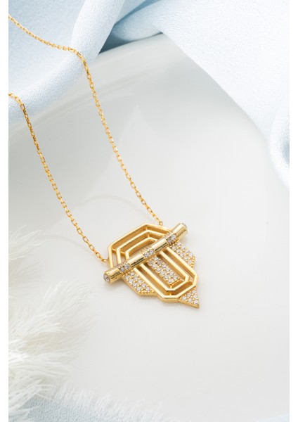 925 Ayar Gümüş Gold Serenay Kolye