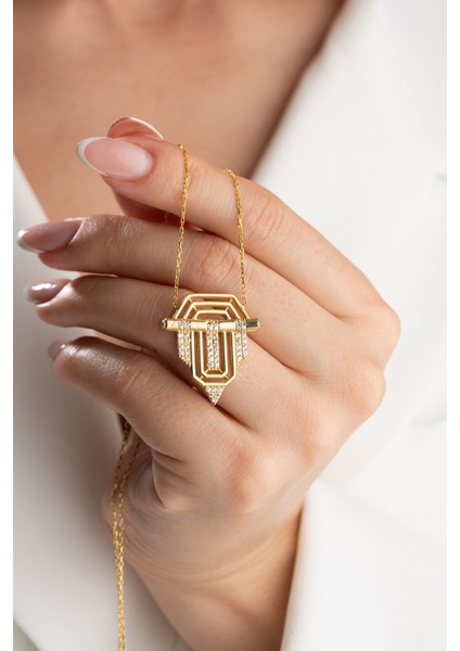 925 Ayar Gümüş Gold Serenay Kolye modelleri