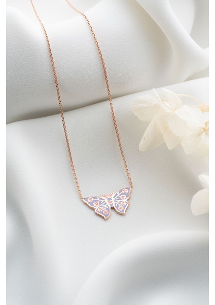 925 Ayar Gümüş Mineli Kelebek Kolye modelleri