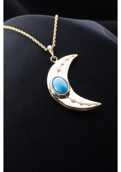 925 Ayar Gümüş Gold Hilal Kolye fiyatları