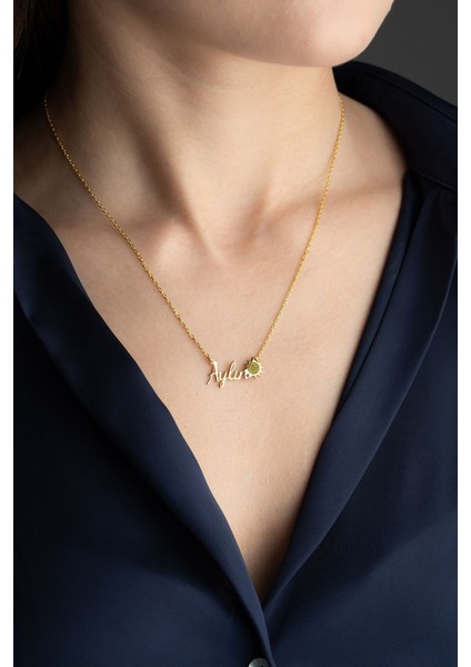 925 Ayar Gümüş Isimli Güneş Kolye