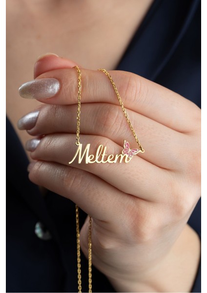 925 Ayar Gümüş Isimli Kelebek Kolye fiyatları