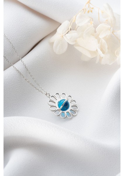 925 Ayar Gümüş Yağmur Damlası Çiçek Kolye fırsatları