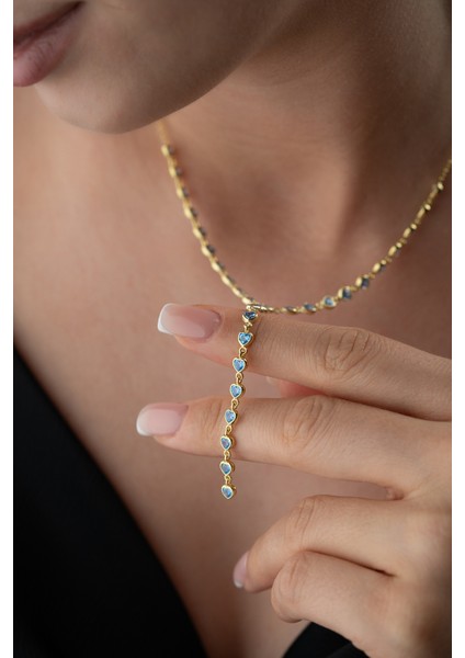 925 Ayar Gümüş Kalpli Y Kolye modelleri