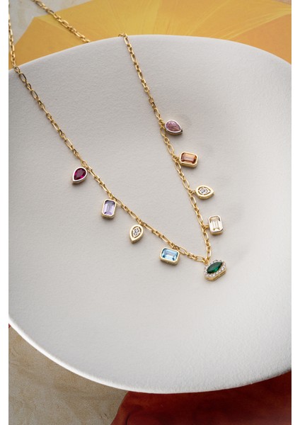 925 Ayar Gümüş Mix Taşlı Kolye fırsatları