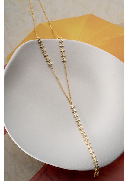 925 Ayar Gümüş Zirkon Taşlı Yıldız Y Kolye