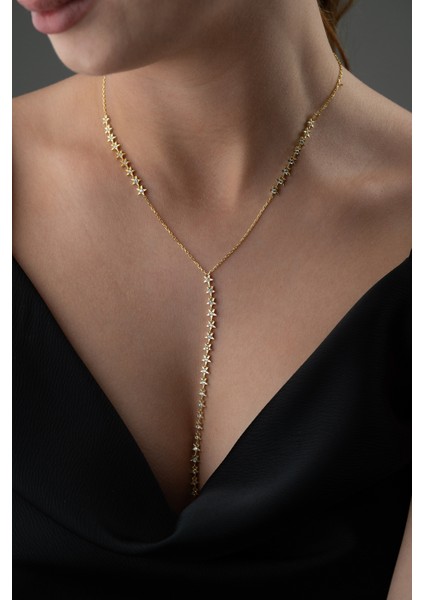 925 Ayar Gümüş Zirkon Taşlı Yıldız Y Kolye fiyatları