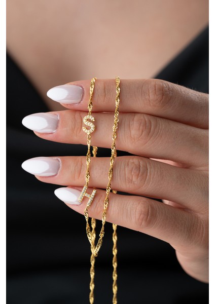 925 Ayar Gümüş Kişiye Özel Ikili Harf Kolye