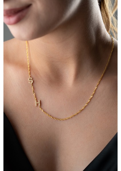 925 Ayar Gümüş Kişiye Özel Ikili Harf Kolye modelleri