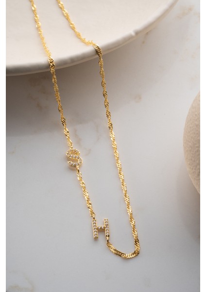 925 Ayar Gümüş Kişiye Özel Ikili Harf Kolye fırsatları