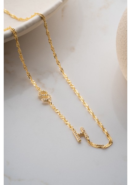 925 Ayar Gümüş Kişiye Özel Ikili Harf Kolye indirimleri