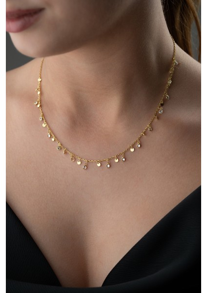 925 Ayar Gümüş Taşlı Pullu Zincir Kolye fiyatları