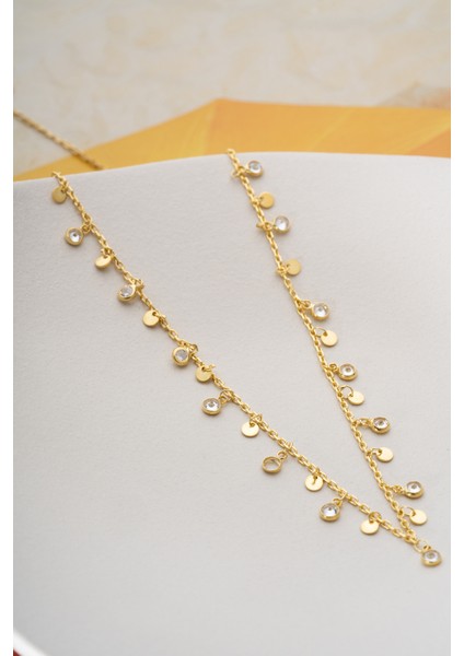 925 Ayar Gümüş Taşlı Pullu Zincir Kolye fırsatları